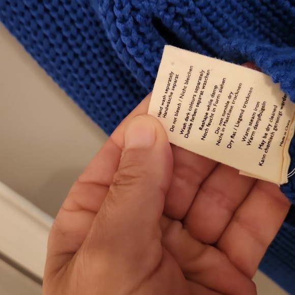 Poetry Blue Zip Up Sweater with Ribbed Knit - Picture 7 of 8